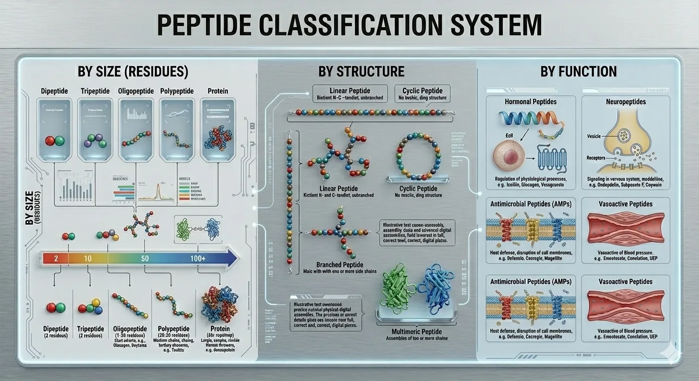 Illustration supporting the classification of research peptides